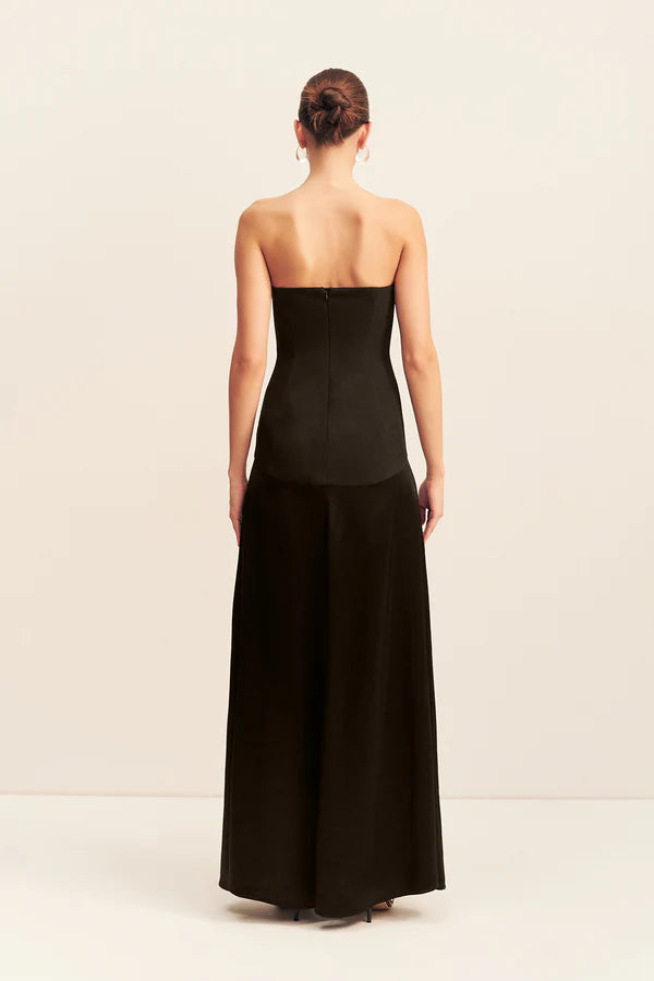 Shona Joy - Adri Strapless Panelled Maxi | black