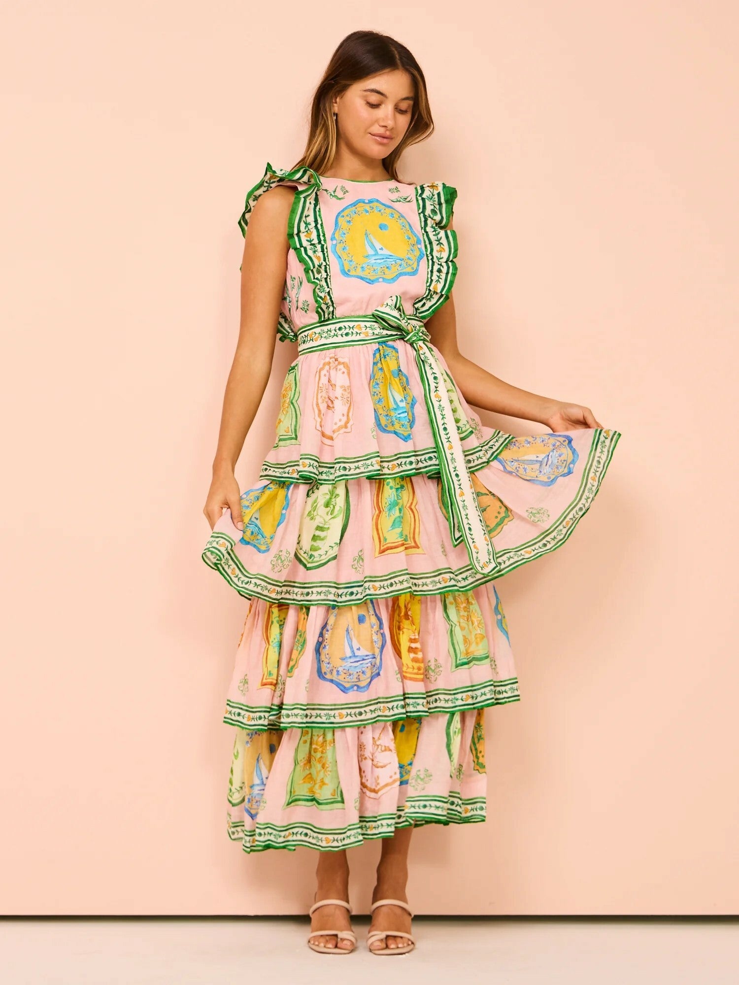 Alemais - Porcelain Frill Midi
