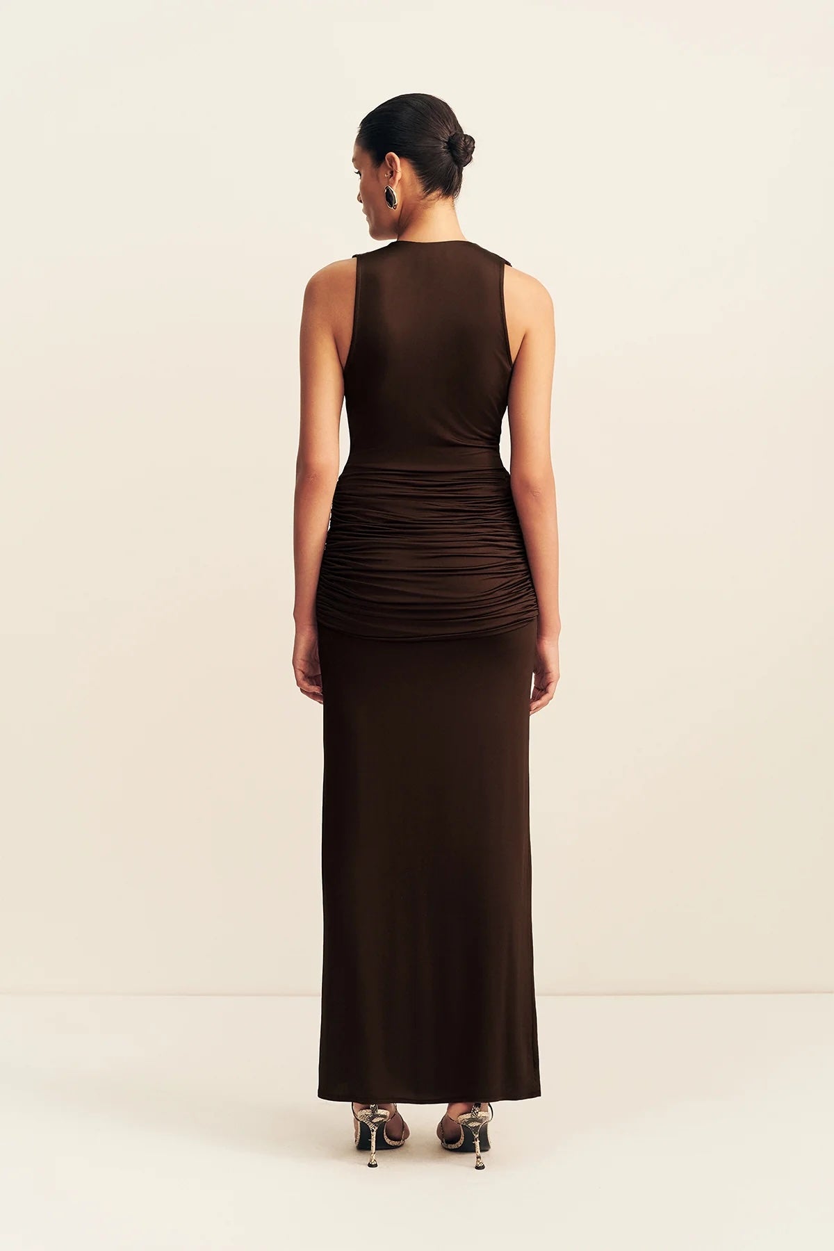 Shona Joy - Miro slinky jersey plunged maxi dress - ristretto