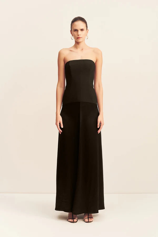 Shona Joy - Adri Strapless Panelled Maxi | black