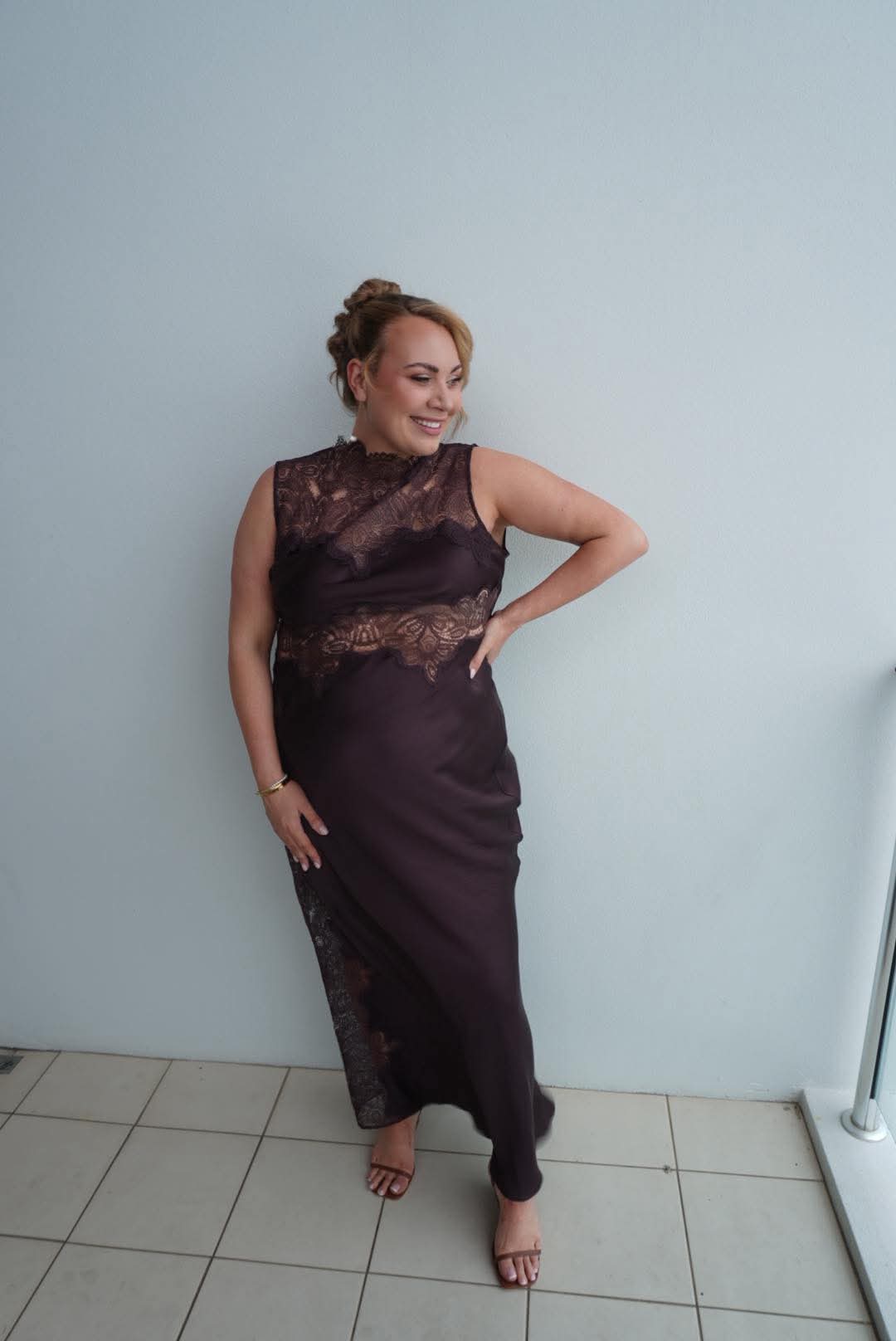 Shona Joy - Jamila High Neck Maxi Dress Espresso