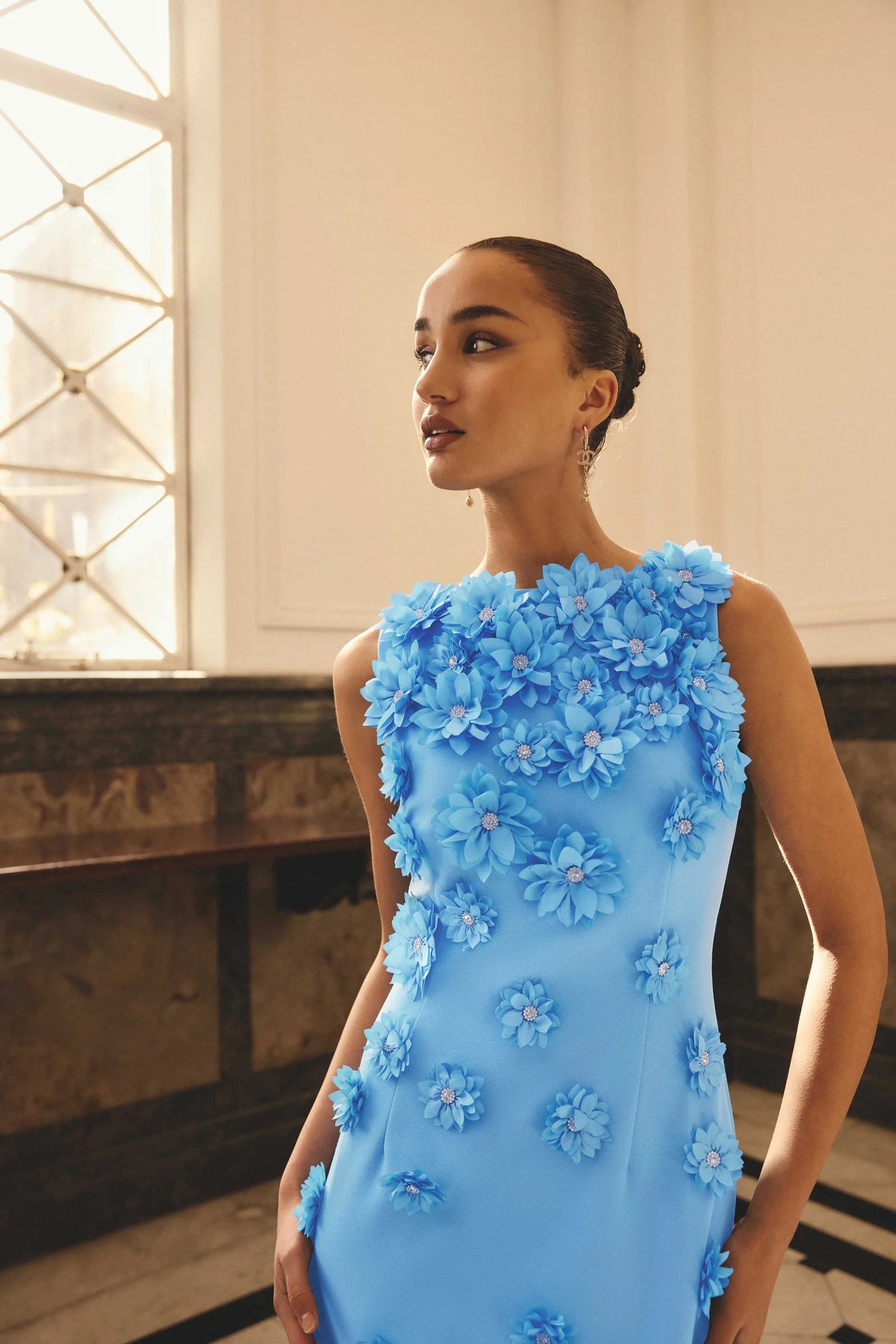 Elliatt - Dali Floral Applique Gown | Blue (Size 16)