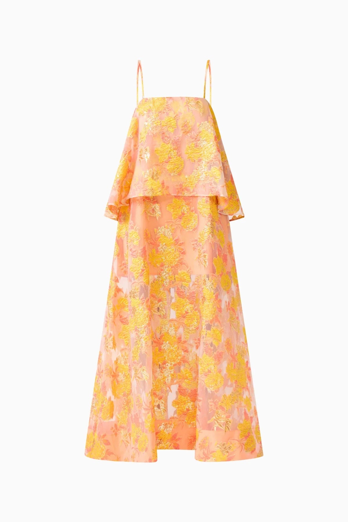 Elliatt - Elysia Tiered Gown in Orange Floral