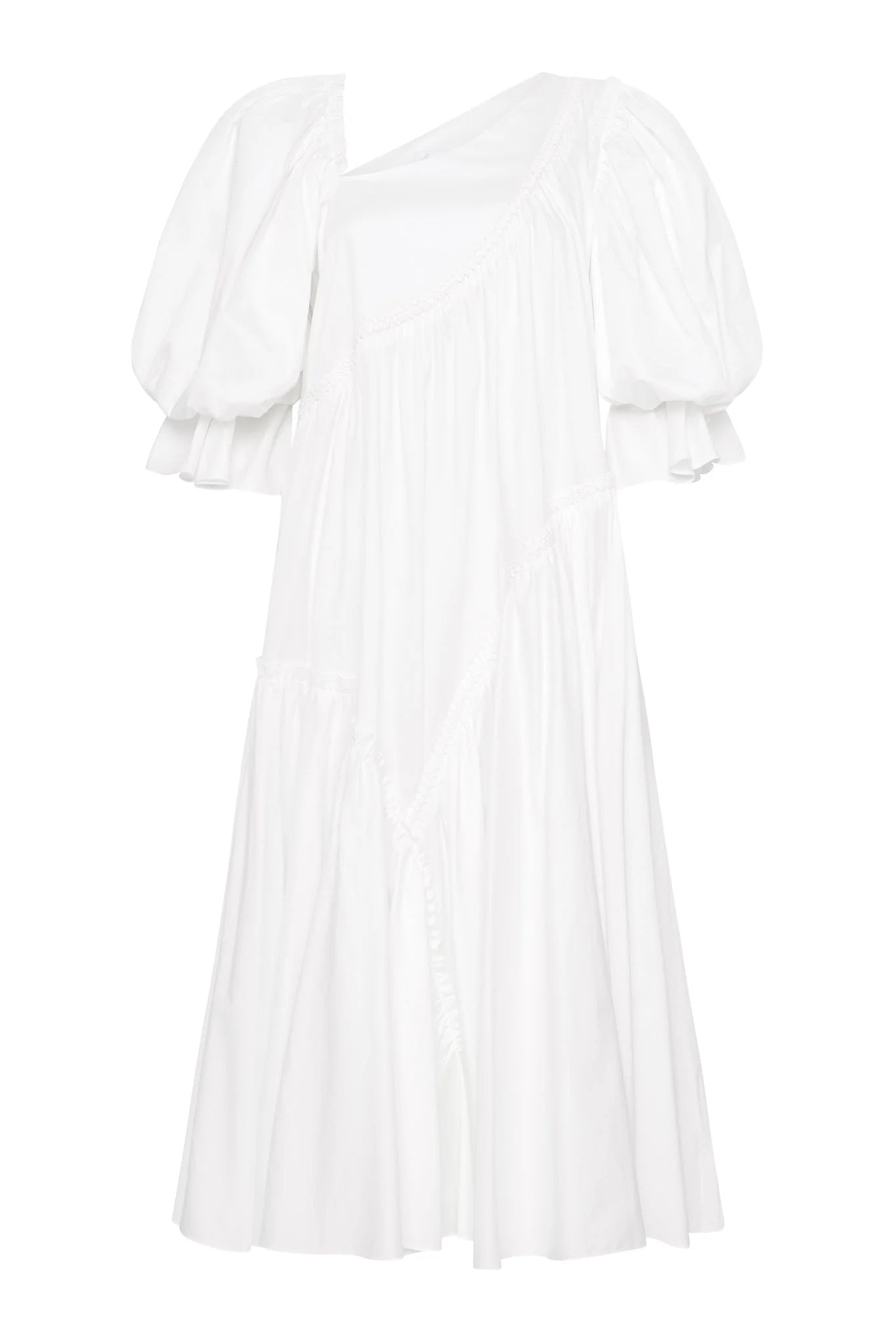Casabianca Braided Puff Sleeve Midi