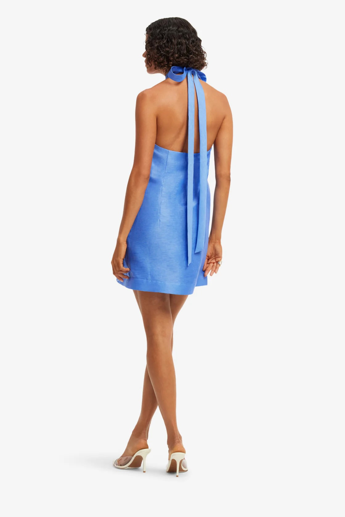 Leo Lin - Appliqué Halterneck Mini Dress